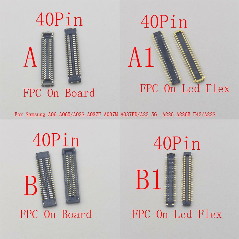 2-20Pcs จอแสดงผล Lcd FPC Connector Usb Charger Plug สําหรับ Samsung A06 A065 A03S A037F A22 5G A226 F42 A22S ชาร์จ Galaxy A065F A037 A226F แจ็ค Contact On Board เมนบอร์ด 40 Pin