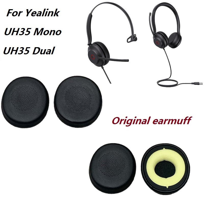 แผ่นรองหูฟังสําหรับ Yealink UH35 Mono/Dual Teams หูฟังเปลี่ยนแผ่นรองหูฟังแผ่นรองหูฟัง