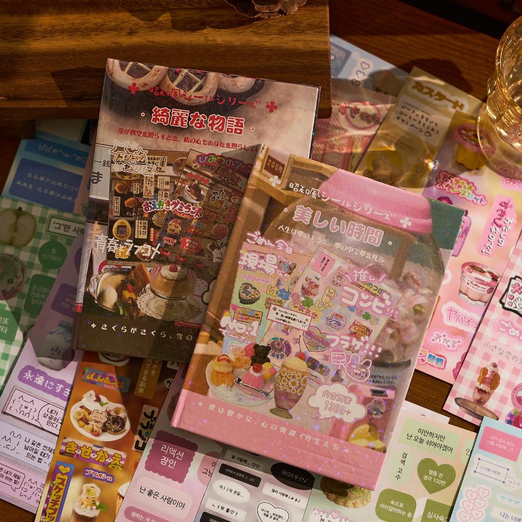 OHAYA |ความทรงจําคงที่ | 45 แผ่นตัดฟิล์มสติกเกอร์หนังสือน่ารักสไตล์โบราณ Gourmet ภูมิทัศน์วัสดุคู่มือ Creative DIY ตกแต่ง Collage Book