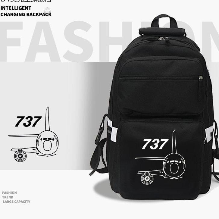 BOEING BOEING 787 บริษัทเครื่องบินนักบิน Flying Friends Lovers กระเป๋าหลายชั้นกระเป๋าเป้สะพายหลัง