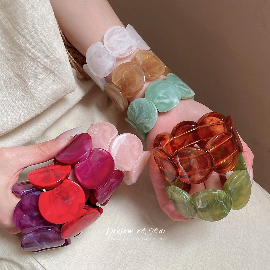 เดรช สร้อยข้อมือประกบวงกลมเคลือบอะคริลิคสายรัดข้อมือแฟชั่นมาพร้อมกับความรู้สึกการออกแบบเฉพาะและซอก