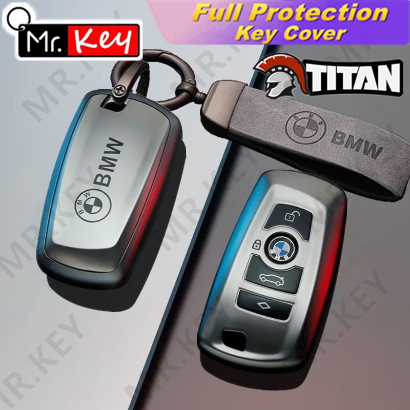 [Mr.Key]Titanium Grey TPU Key Case Cover ShellสําหรับBMW 1 3 5 7 Series X1 X3 X4 X5 F10 F15 F16 F20
