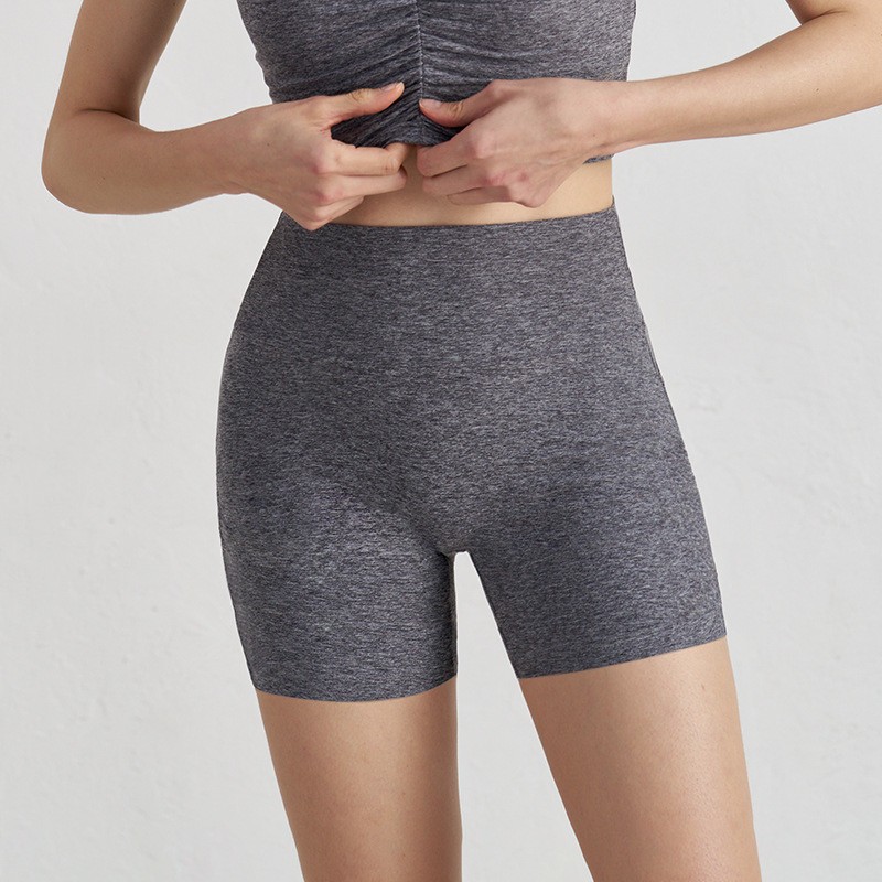 เอวสูงไม่มีด้านหน้า ที เส้น กางเกงขาสั้นผู้หญิงสําหรับใส่เล่นโยคะ - รูปที่ 3
