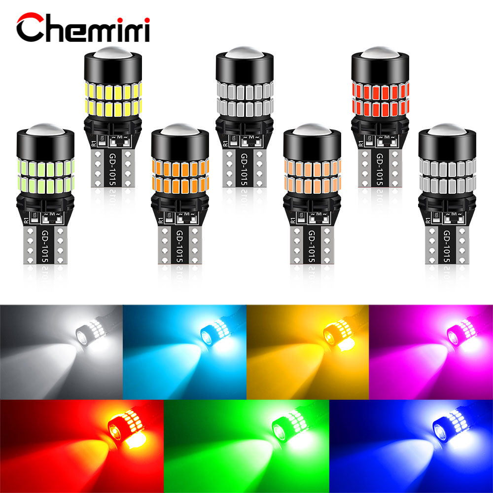 1xT10 W5W เลนส์ LED ไฟป้ายทะเบียน/194 WY5W ที่จอดรถป้ายทะเบียนอ่านไฟสัญญาณ DC12V ไฟท้ายรถยนต์