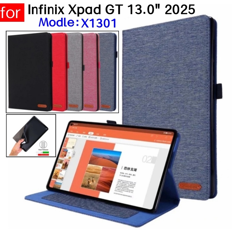 สําหรับ Infinix Xpad GT 13.0 "2025 X1301 infinix tab xpad gt pad หนัง PU แท็บเล็ตปลอกขาตั้ง Flip Cov