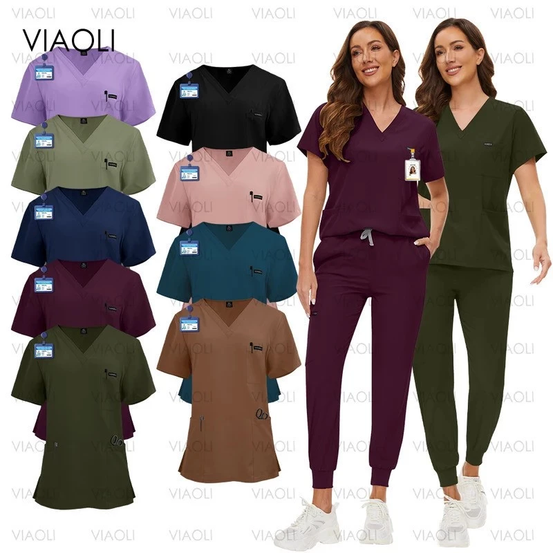 VIAOLI ชุดสครับ ชุดพยาบาล (เสื้อ+กางเกง)