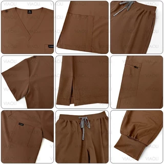 VIAOLI ชุดสครับ ชุดพยาบาล (เสื้อ+กางเกง)