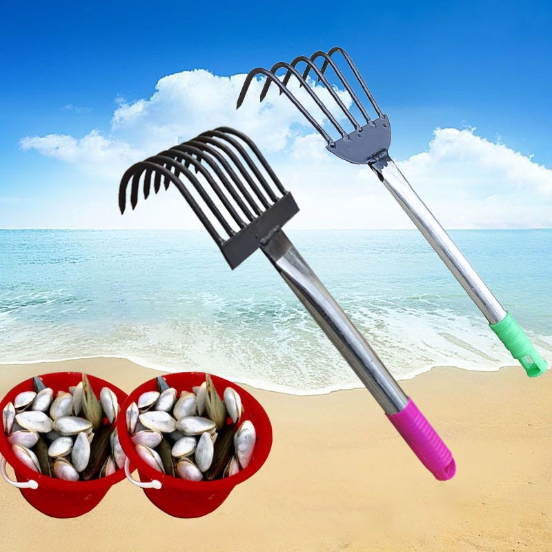 คราดทะเลรัชชายหาดขุดเปลือกหอยหอยหอยนางรมปูมีดโกนเครื่องมือหอย
