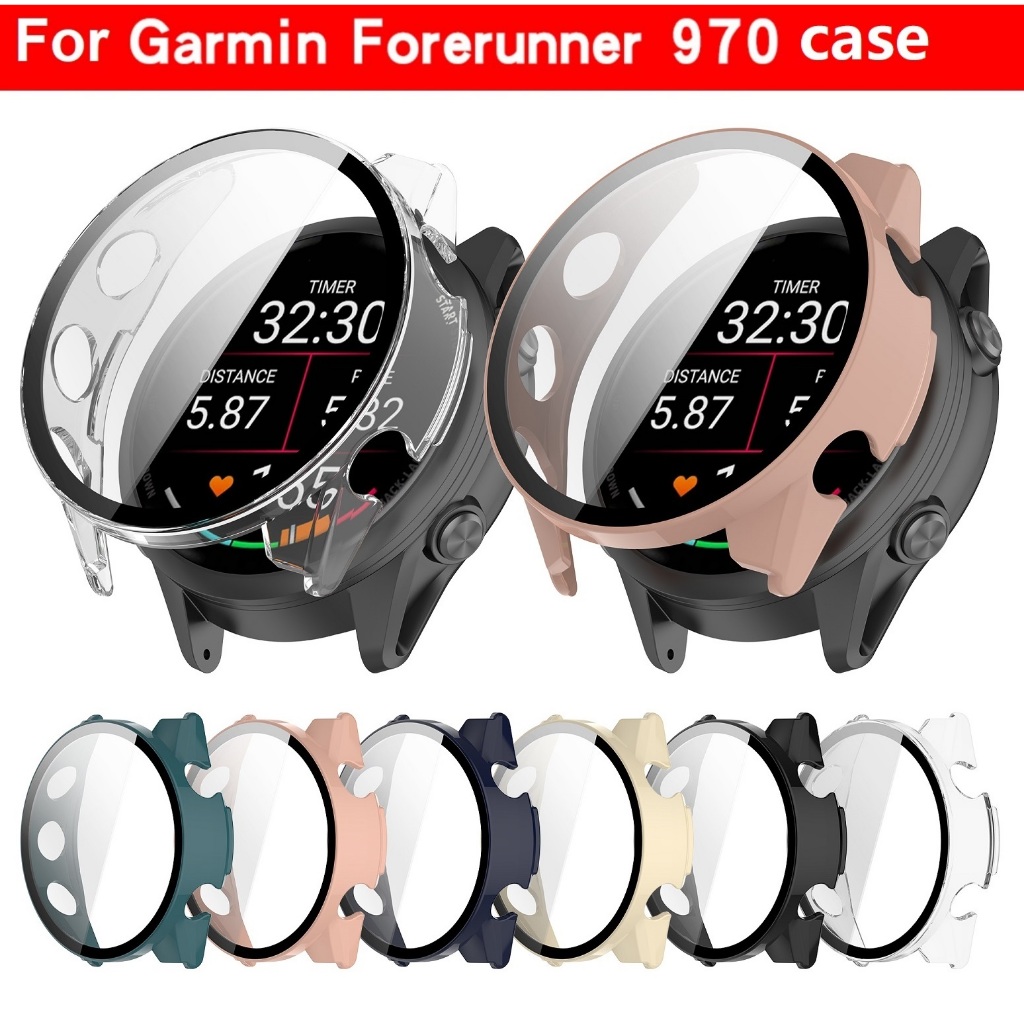 เคส Garmin Forerunner 970 Case Full Covered PC Tempered Glass Garmin Forerunner 970 เคส Screen Prote