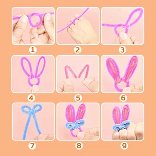 (100pcs)ลวดกำมะหยี่ DIY หนา 8 มม แยกสี ขนนุ่มฟู สร้างสรรค์งานประดิษฐ์ต่างๆ สำหรับงานฝีมือ สีสันสดใส สินค้าขายดี