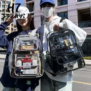 [กรุงเทพฯ จัดส่ง] พร้อมสต็อก 2026 กระเป๋าเป้สะพายหลังโปร่งใสเฉพาะความจุขนาดใหญ่กันน้ําวัสดุพีวีซีนักเรียนพรรคต้องมี