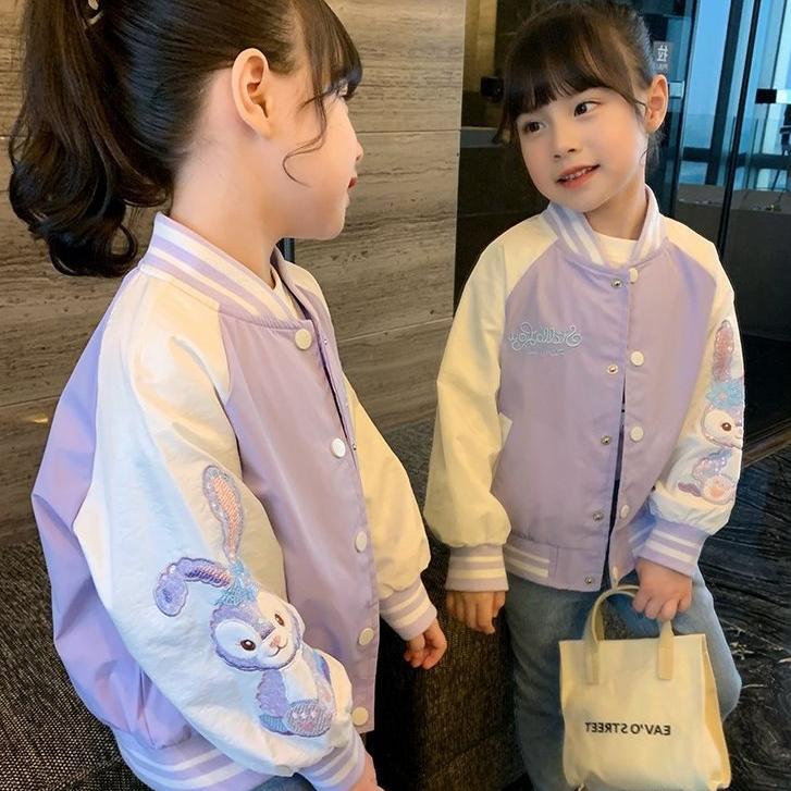 [เตรียมส่ง] เสื้อแจ็กเก็ตเบสบอล ลายการ์ตูนน่ารัก คุณภาพสูง กันลม สไตล์เจ้าหญิง สวมใส่สบาย สําหรับเด็ก