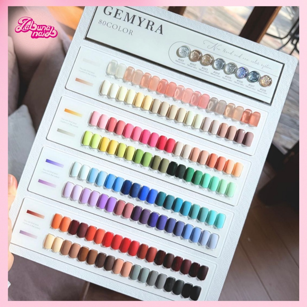【พร้อมส่ง】GEMYRA&YANSHE 80 สี ชุดยาทาเล็บเจล ร์+เจลใส+เจลสีทึบ รวมการ์ดสีสำเร็จรูป+BASE+TOP