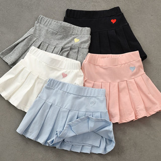 【พร้อมส่ง】ผ้าฝ้าย Jk กระโปรงสั้นจีบและกางเกงเซฟตี้สาวเกาหลีกระโปรงจีบขนาด 110-170