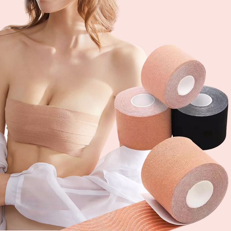 เทปยกเต้านมหัวนมครอบคลุมที่มองไม่เห็น Push Up Bra Push-Up Bralette Strapless Pad Chest Patch