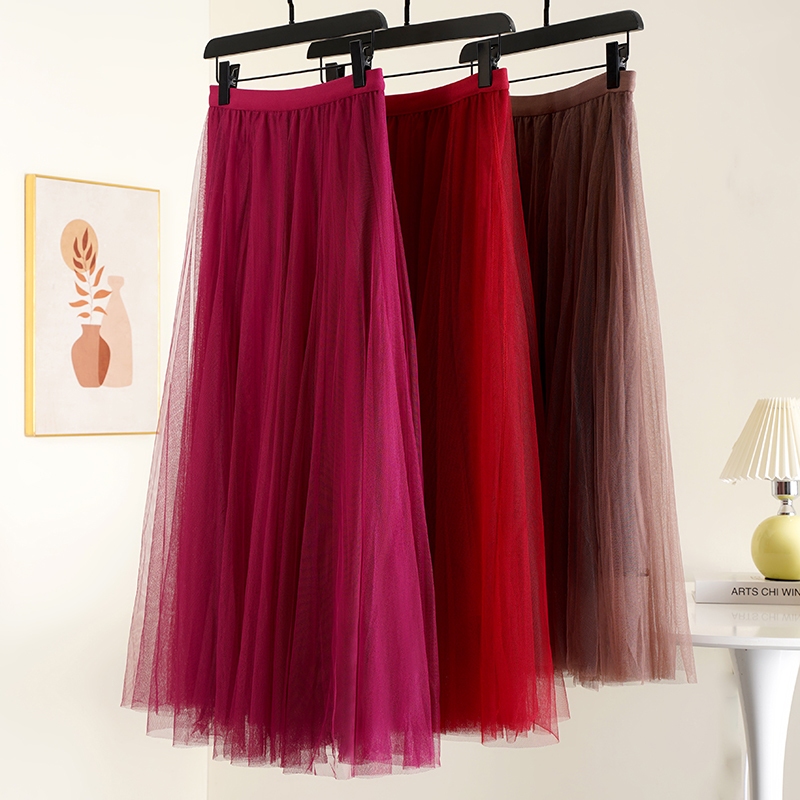 Zapin Dance กระโปรงยาวหรูหราเอวสูงขนาดใหญ่ Hem A-Line กระโปรงผ้ากอซ Joget เต้นรําหมุนกระโปรงผู้หญิงแ