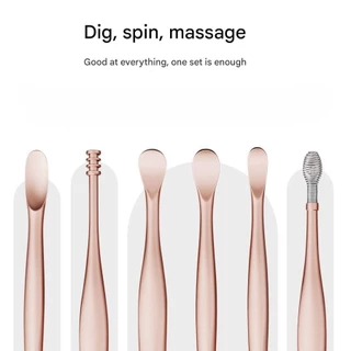 [COD] 6PCs ชุดทําความสะอาดหูนํามาใช้ใหม่ Earpick Sticks ABS Earwax Remover Ear Pick ทําความสะอาดหูช้อนแบบพกพาพลาสติกชุดเครื่องมือทําความสะอาดหูพร้อมกล่องเก็บสําหรับผู้ใหญ่