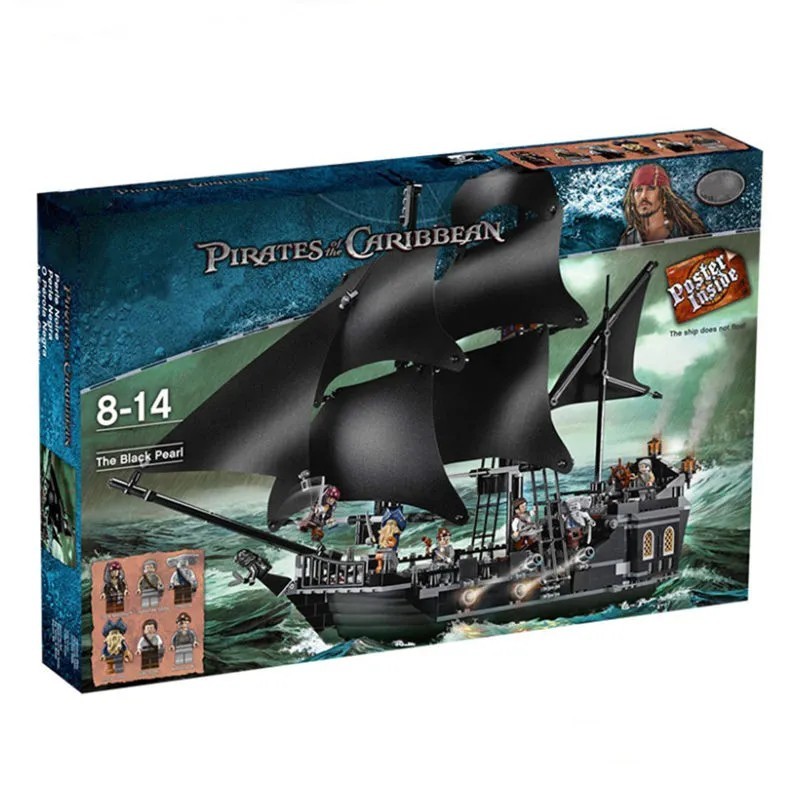 เข้ากันได้กับ Lego Black Pearl No. Pirate Ship of the Caribbean Model Boy Educational Assembled Buil