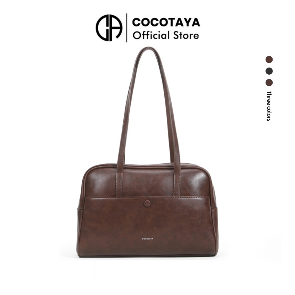 COCOTAYA-กระเป๋าสะพายไหล่ PU พรีเมี่ยมกระเป๋าหมอนมือความจุขนาดใหญ่