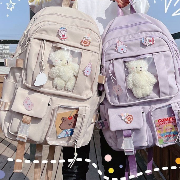 【จัดส่งจากประเทศไทย】🌼พร้อมส่ง🌼กระเป๋าเป้สะพายหลัง สไตล์เกาหลี ญี่ปุ่น สําหรับผู้หญิง