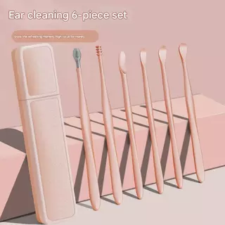 [COD] 6PCs ชุดทําความสะอาดหูนํามาใช้ใหม่ Earpick Sticks ABS Earwax Remover Ear Pick ทําความสะอาดหูช้อนแบบพกพาพลาสติกชุดเครื่องมือทําความสะอาดหูพร้อมกล่องเก็บสําหรับผู้ใหญ่