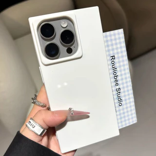 【Square soft case/Black】 เคส compatible for iPhone 11 12 13 14 15 16 pro max case