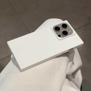 【Square soft case/Black】 เคส compatible for iPhone 11 12 13 14 15 16 pro max case