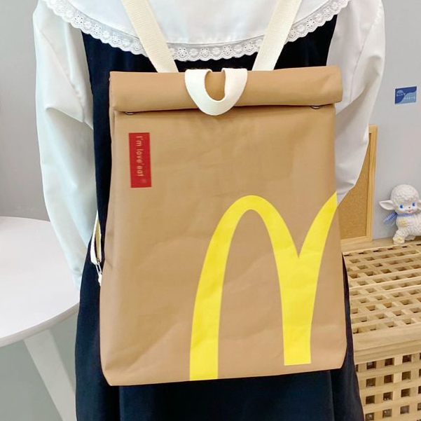 [ Prepare Delivery ] McDonald 's Paper Bag, Backpack, Large Capacity, Student Shoulder Bag, Female B