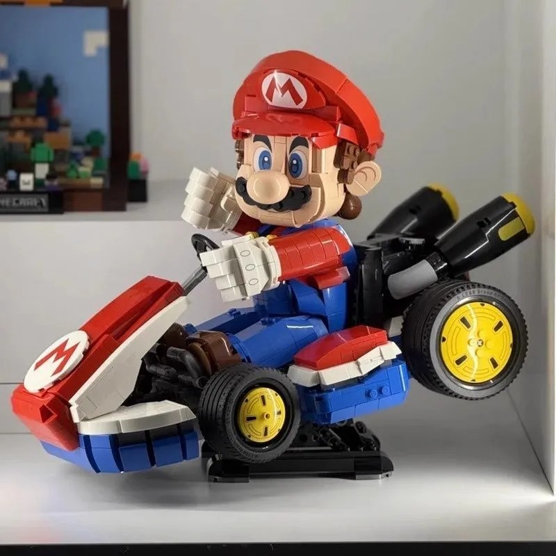 1972PCS Mario Kart เด็กการศึกษาประกอบอาคารบล็อกของเล่น Super Mario Racing รุ่นเด็กของขวัญ 72037