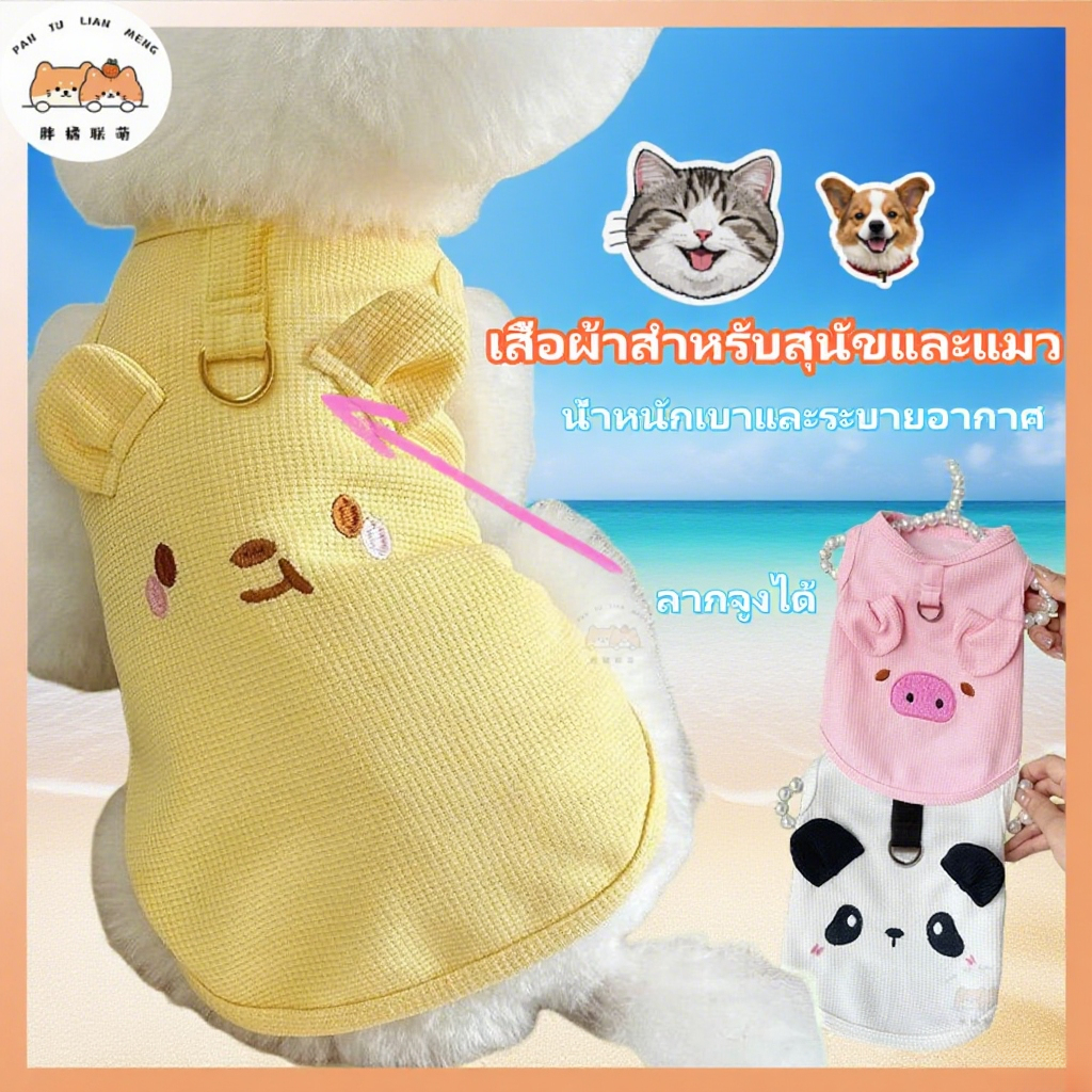 【🚀ส่งจากไทย】  ชุดแมว ชุดหมา 🎽 ระบายอากาศได้ เสื้อ แมว น่ารัก  ชุดสุนัข   เสื้อหมาแมว