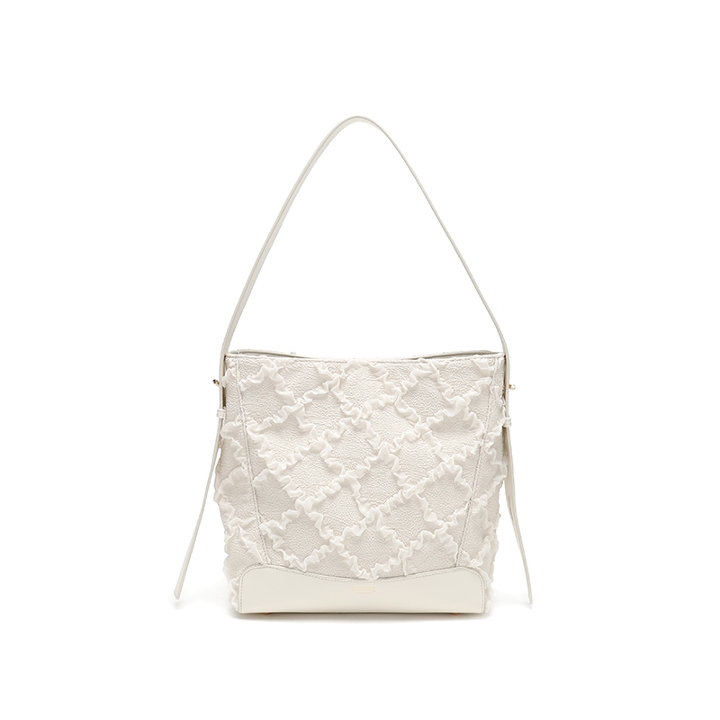 MOYOU New Pleated Quilted Bucket Bag for Women, Gentle - Style Single - Shoulder & Handbag