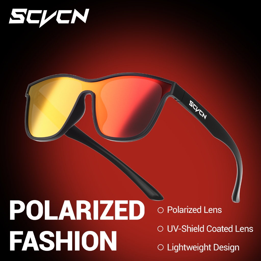 SCVCN แว่นกันแดดโพลาไรซ์เบสบอลขี่จักรยานแว่นตา UV400 จักรยาน MTB แว่นตาสีเข้มแว่นตากีฬาจักรยานอุปกรณ์ขี่จักรยานกลางแจ้ง