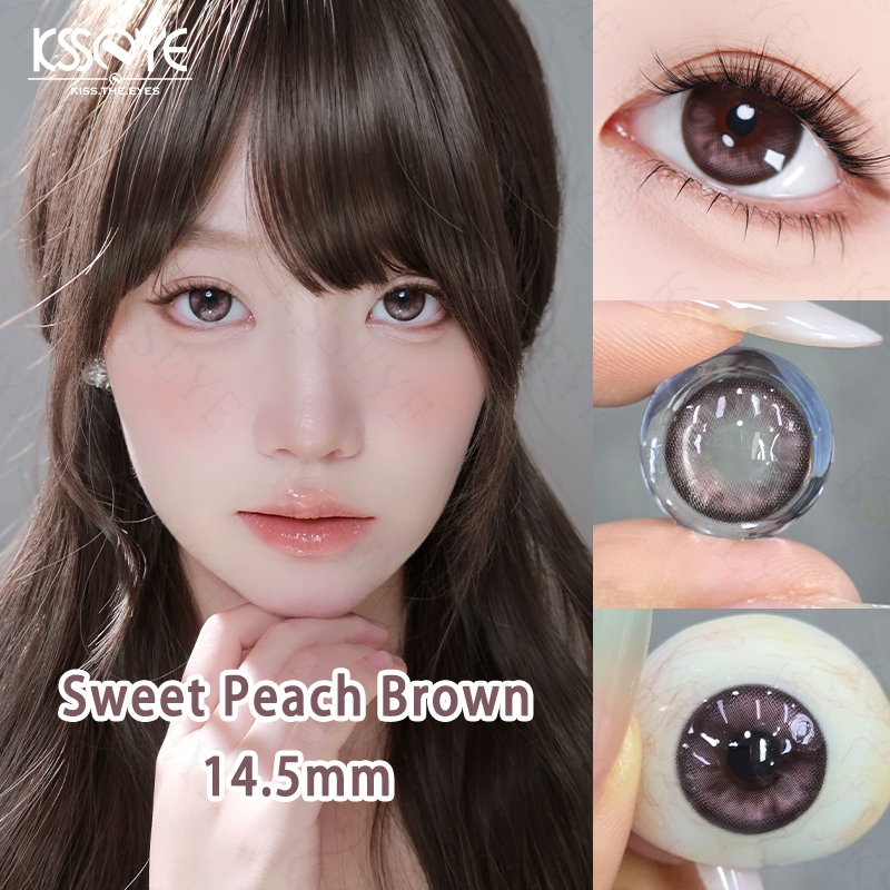 เลนส์ KSSEYE Sweet Peach สีน้ําตาล/สีเทา/สีฟ้าคอนแทคเลนส์ รูปที่ 4