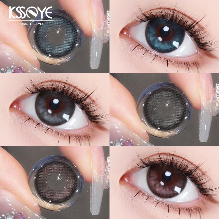 เลนส์ KSSEYE Sweet Peach สีน้ําตาล/สีเทา/สีฟ้าคอนแทคเลนส์
