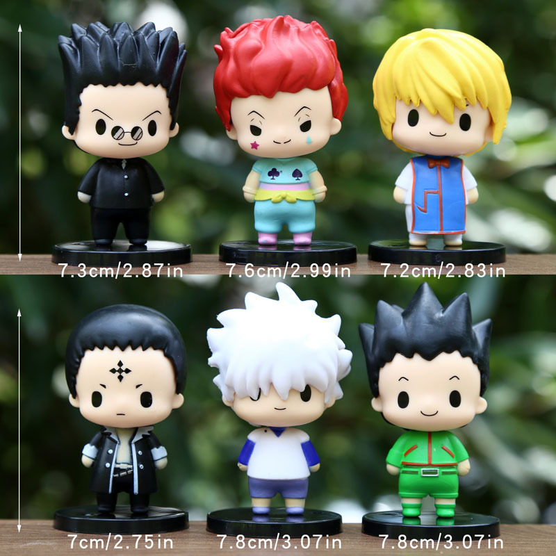 6 ชิ้น 8 เซนติเมตร Hunter x Hunter อะนิเมะรูป Gon Freecss Killua Zoldyck รูป Hunter x Hunter Kurapik