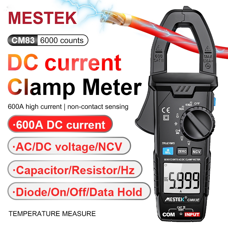ดิจิตอลแคลมป์มิเตอร์ DC กระแสไฟ AC 600A แคลมป์มัลติมิเตอร์  แคลมป์เปิด-ปิด บัซเซอร์ อัจฉริยะ ป้องกันการเผาไหม้ 6000 มัลติมิเตอร์ ความแม่นยําสูง จอแสดงผลดิจิทัล แคลมป์มิเตอร์ NCV โอมมิเตอร์ ไดโอด ความต้านทาน เครื่องทดสอบต่อเนื่อง มัลติมิเตอร์ แบบไม่สัมผัส