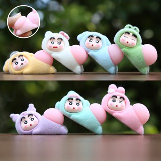 7 ชิ้น/เซ็ตญี่ปุ่นอะนิเมะ Crayon Shin-chan Flocking ไดโนเสาร…