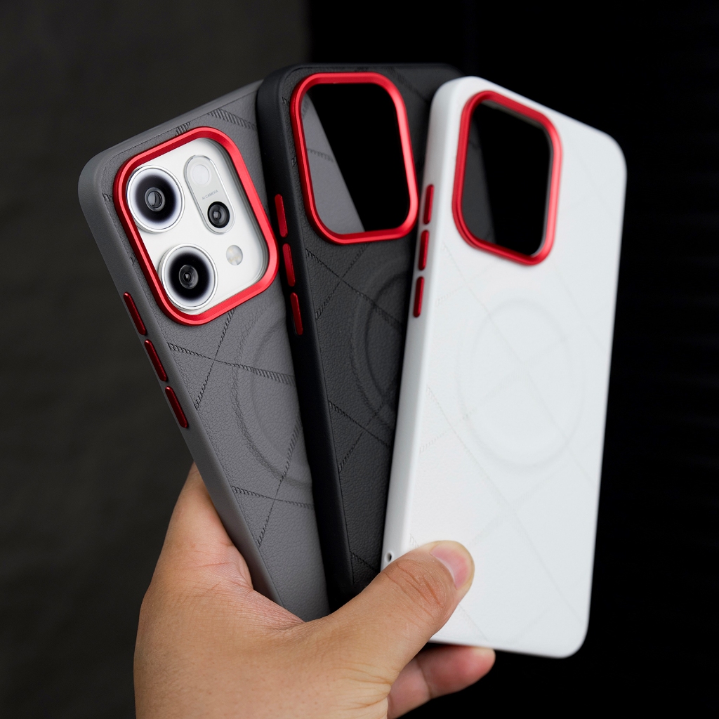 สําหรับ OPPO Reno 14 Pro 5G ปลอก Imprint หนัง Hard เคสโทรศัพท์