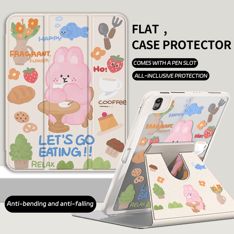 อินโนเชล 360°เคส iPad หมุนได้สําหรับ 2025 11th Gen/2024 Pro11 Air6/5/4 10.9"/10.5" 2022 10th Gen7/8/9 10.2" Mini6/7 การออกแบบน่ารักกันกระแทกพร้อมช่องดินสอ