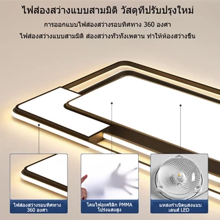 GOGEOUS โคมไฟเพดาน LED บางเฉียบ เฟรมอลูมิเนียม+PC ความสว่างสูง ปรับแสง3โทน พร้อมรีโมทคอนโทรล ดีไซน์มินิมอล ติดตั้งง่าย เหมาะห้องนั่งเล่น ห้องนอน รับประกัน 3 ปี