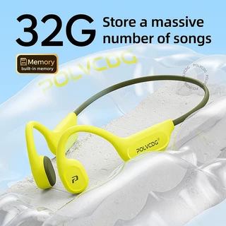 Polvcdg-X9-IPX8 หูฟังการนํากระดูกว่ายน้ํากันน้ําพร้อมหน่วยความจํา 32G/8G สําหรับเล่นกีฬา/ปั่นจักรยาน/ฟิตเนส ติดตั้งพร้อมไมโครโฟนและเทคโนโลยี Bluetooth 6.0