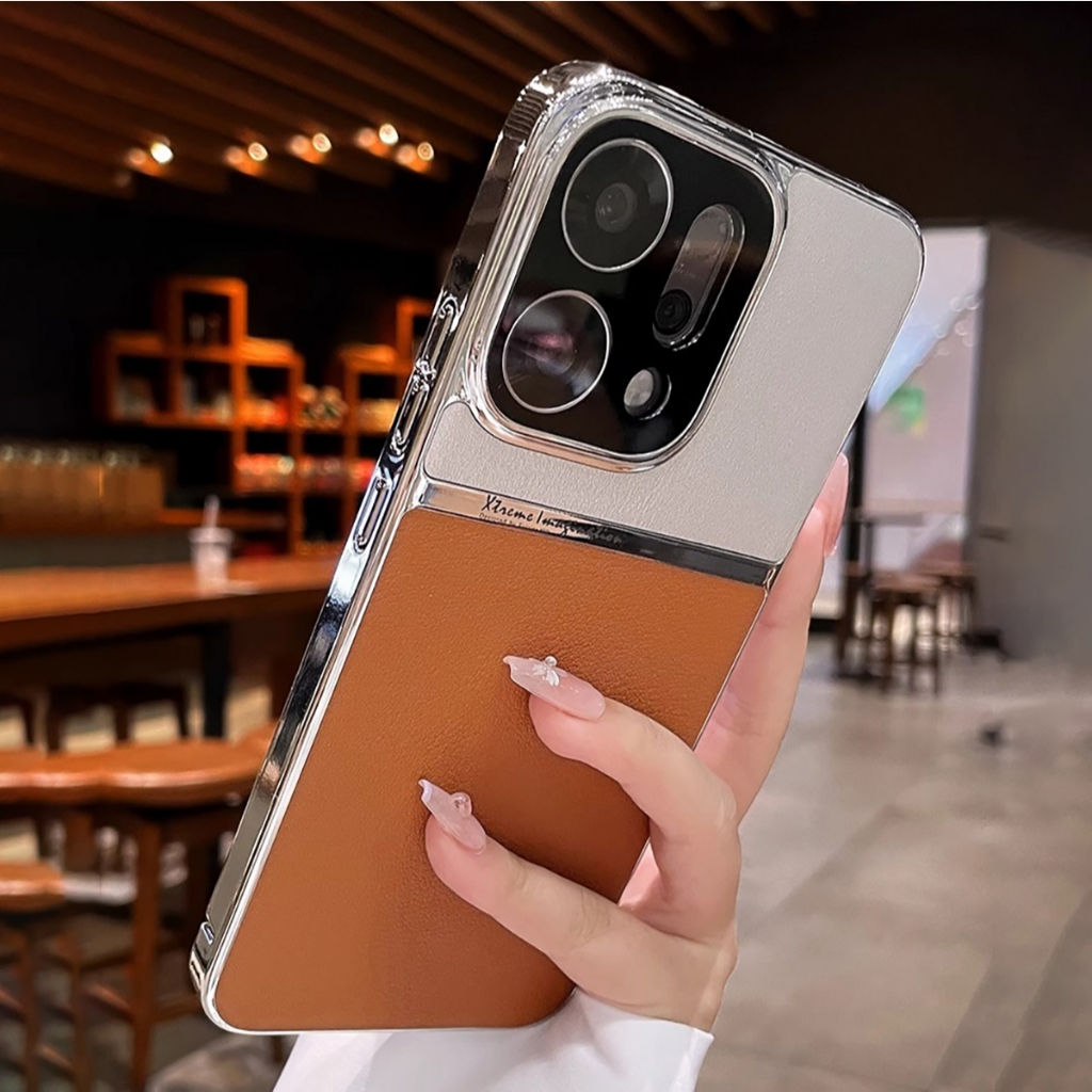 สําหรับ OPPO Reno 14 Pro 5G ปลอกหนังชุบเคสโทรศัพท์แบบแข็ง