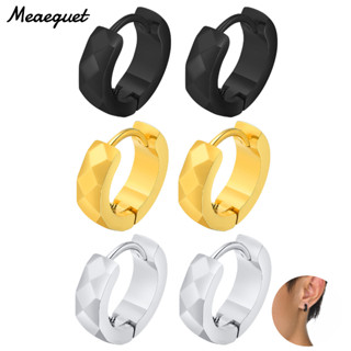 Meaeguet ต่างหูห่วง สเตนเลส สีทอง แฟชั่นสําหรับผู้ชาย และผู้…