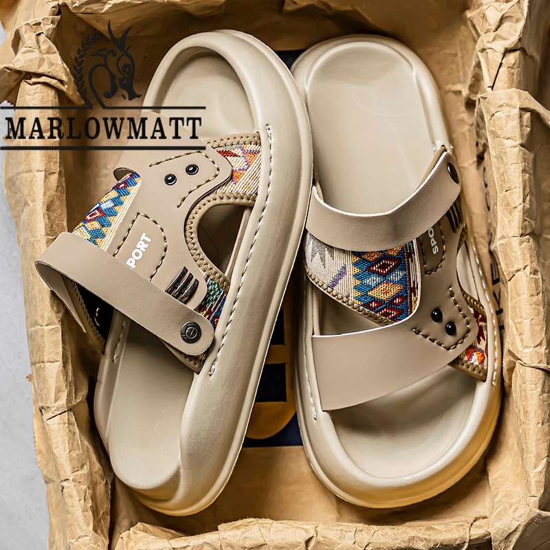 Marlowmatt รองเท้าแตะผู้ชาย Soft Sole Anti-slip กันน้ําสบาย 2025 รองเท้าแตะสไตล์อินเทรนด์ใหม่