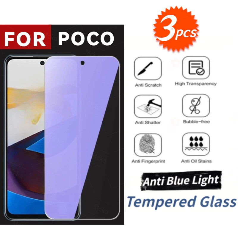 3PCS HD Eye Protection Glass สติกเกอร์สําหรับ POCO f6 pro f5 f4 gt f3 x6 x5 x4 m5s m3 c65 c40 C75 M7