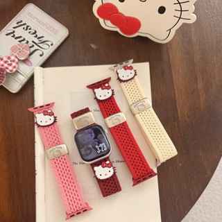 สวัสดี คิตตี้ ถักสายไนลอนสําหรับ แอปเปิล ดู วงดนตรี 44 มม. 4…