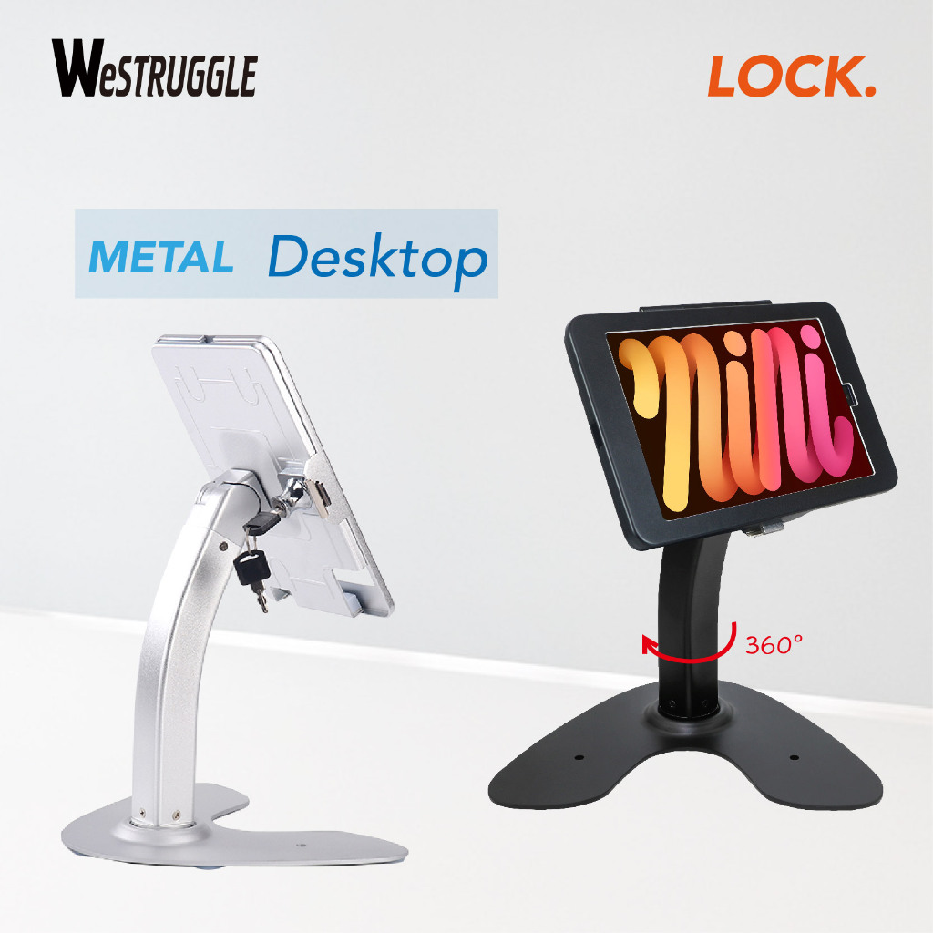 Desktop Anti-Theft Security Stand with Lock &key Case Holder for iPad mini 7 A17 Pro / mini 6th 8.3"