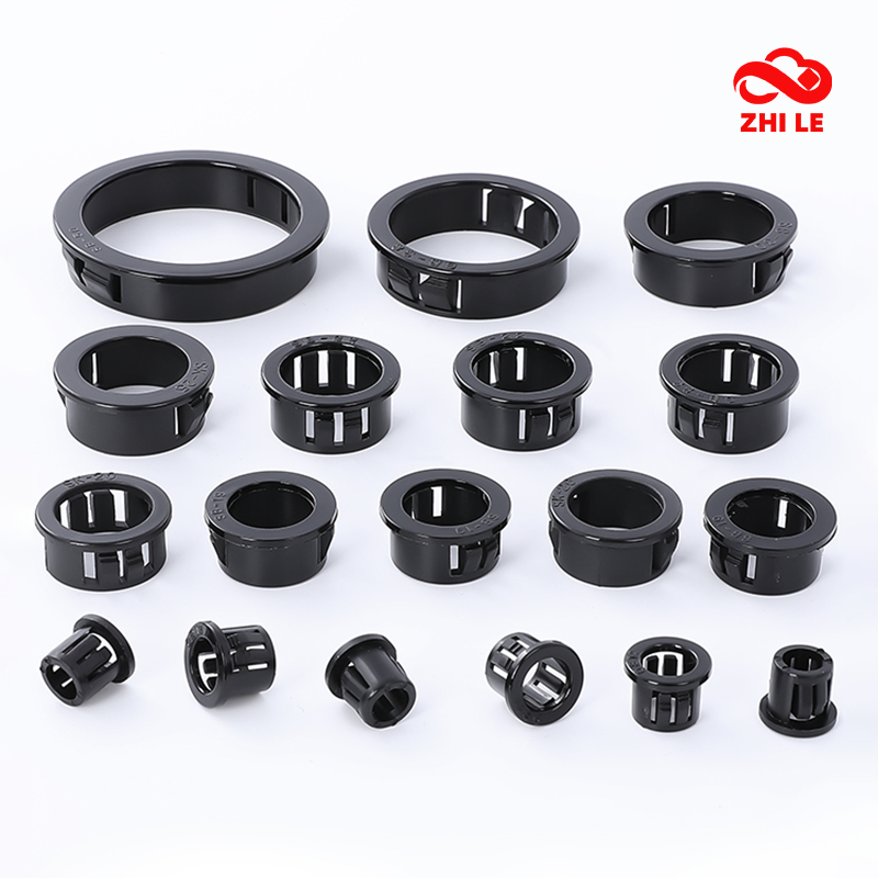 M6-M50 PVC Snap Bushing สีดําไนลอนปลั๊ก Grommet เครื่องซักผ้าซีลฝาครอบสายเคเบิล Protector
