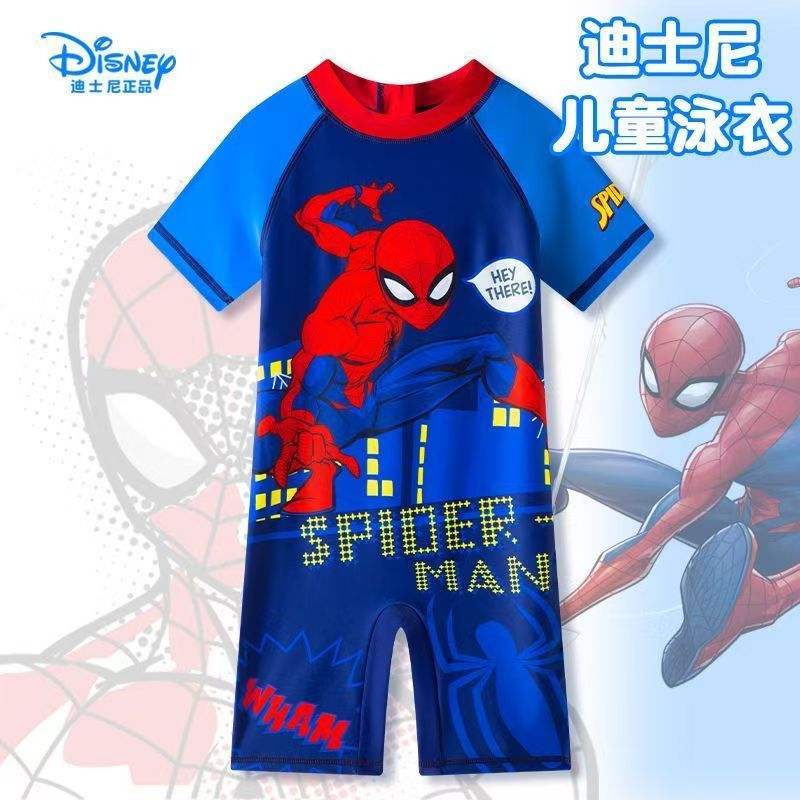 Disney Spider-Man ชุดว่ายน้ำสำหรับเด็กชายชุดว่ายน้ำสำหรับฤดูร้อน