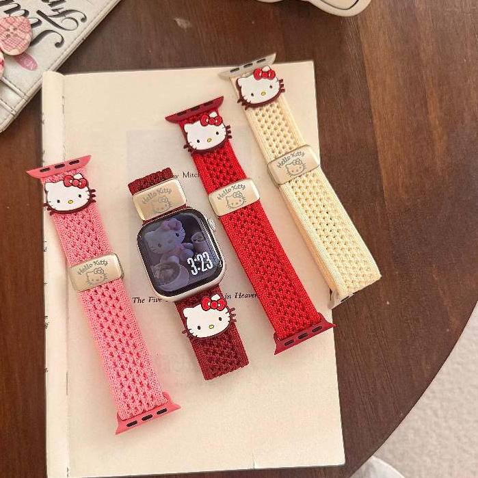 ลูกไม้ Katy แม่เหล็กทอสําหรับ Apple Watch Ultra 46/44/40/49/45/41/42/38/45 มม. iwatch Series Ultra/10/9/8/7/6/5/4/3/2/1/SE